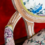 Полукресло из массива бука бежевое с изображением птиц и цветов Beige Green Chinoiserie Garden Chair варинант исполнения - 3 | Loft Concept в Волгограде