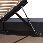 Кровать двуспальная серая с основанием из массива дерева с мягким изголовьем Velour Beds варинант исполнения - 3 | Loft Concept в Волгограде