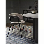 Стул полукруглый с каркасом из металла и мягким сиденьем и спинкой Soft Chenille варинант исполнения - 5 | Loft Concept в Волгограде