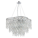 Люстра подвесная с хрустальными подвесками и металлическим основанием цвета Хром Ludivine Lighting варинант исполнения - 1 | Loft Concept в Волгограде