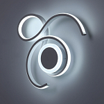 Бра белого цвета с изогнутыми световыми линиями и круглым основанием Luke Lampco Tracer Lamp варинант исполнения - 3 | Loft Concept в Волгограде