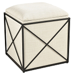 Пуф бежевый с черной металлической рамой Beige Pouf варинант исполнения - 4 | Loft Concept в Волгограде