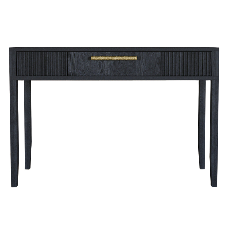 Элегантная Консоль Primo с выдвижным ящиком Черный дуб Черный матовый Золотой в Волгограде | Loft Concept 