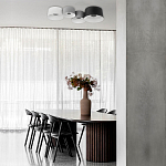 Потолочный светильник с 2-мя цилиндрическими абажурами серого и черного цвета Urban Dome варинант исполнения - 7 | Loft Concept в Волгограде