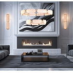 Люстра с 2-мя кольцами с текстурным природным рисунком IceFlame варинант исполнения - 6 | Loft Concept в Волгограде