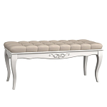 Банкетка из массива бука с бежевой обивкой из велюра White Provence варинант исполнения - 1 | Loft Concept в Волгограде